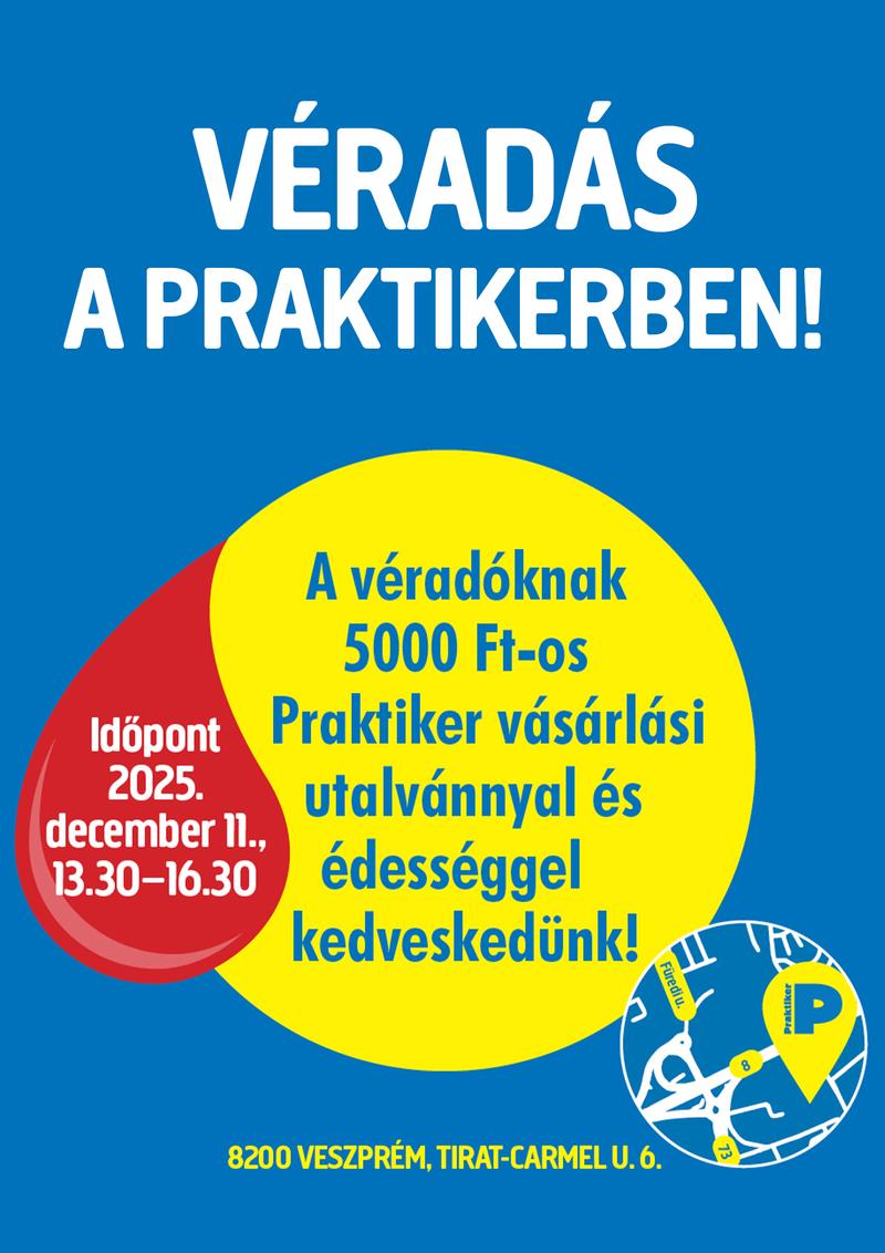 Véradás veszprémi áruházunkban