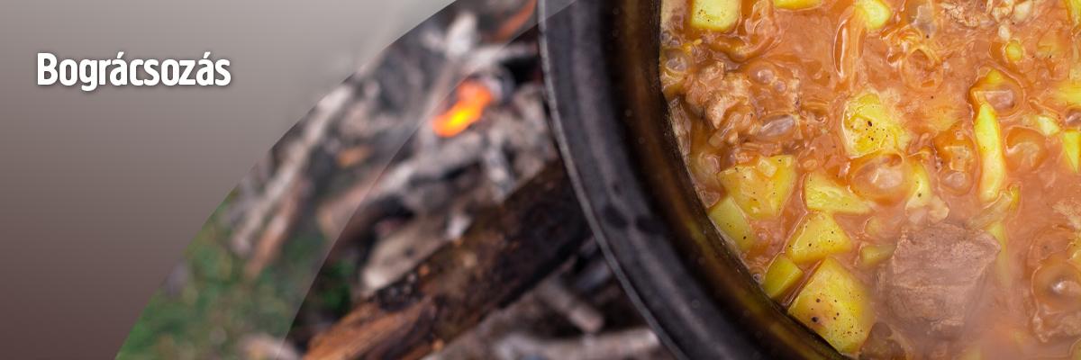 Bográcsozás a kertben