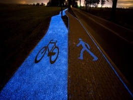Napenergia segítségével világít ez a kerékpárút